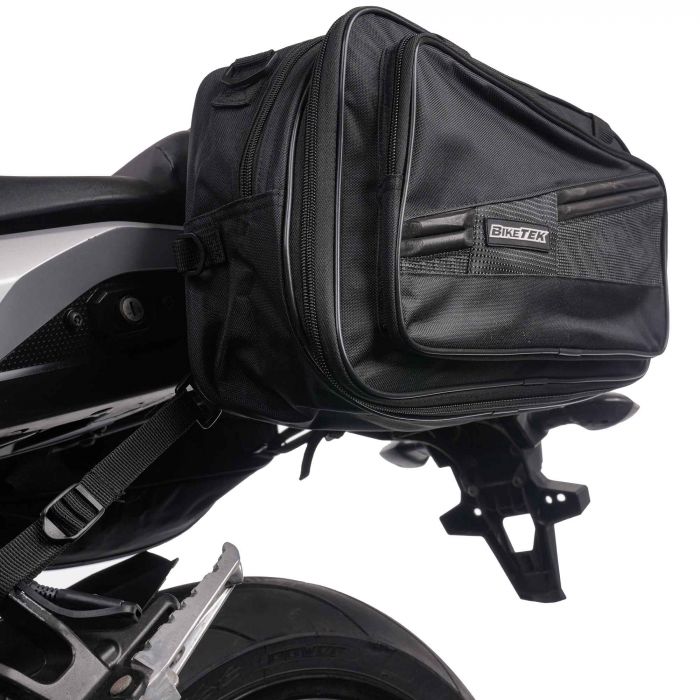 BikeTek Soft Luggage 'Diablo' Saddle Pannier Bags (2x 21L Capacity)