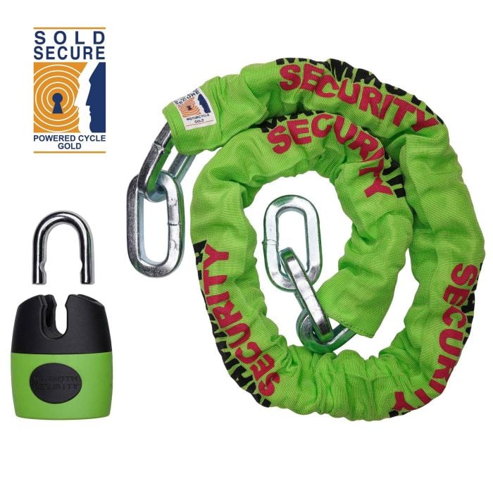 Mammoth Sold Secure Gold Approved 12mm x 1.2m Square Chain With Shackle Lock